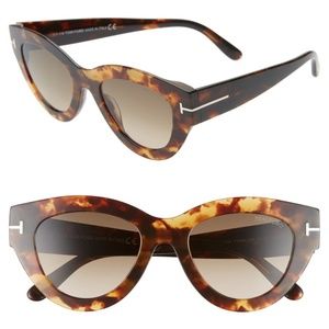 New TOM FORD Slater Cat Eye Brown Sunglasses